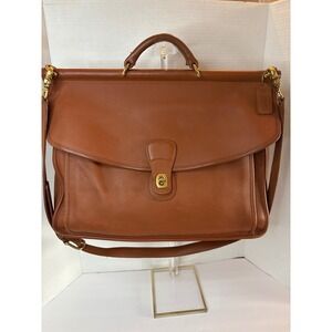 Coach Beekman Briefcase British Tan Leather Vintage Messenger Bag-see pics/notes